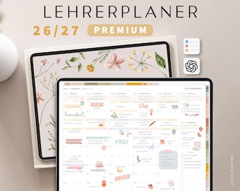 Digitaler Lehrerplaner 2026 2027 DEUTSCH / Goodnotes Lehrerkalender 26 27 / Schulplaner IPad / Unterrichtsplaner Notability / Bunt