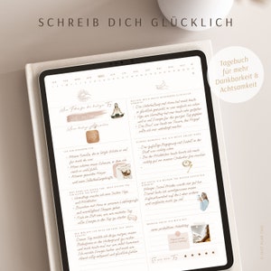 5 Minuten Tagebuch deutsch Digitales Tagebuch für mehr Dankbarkeit, Achtsamkeit & Selbstliebe / GOODNOTES Tagebuch / iPad Journal Bild 2