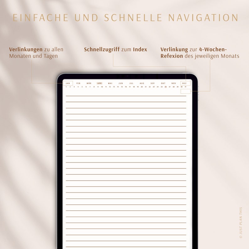 Digitales Tagebuch deutsch Journal digital / GOODNOTES Tagebuch / iPad Journal / Liniert, Kariert & Gepunktet image 2