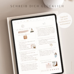 5 Minuten Tagebuch deutsch / Digitales Tagebuch für mehr Dankbarkeit / Achtsamkeit & Selbstliebe / GOODNOTES Tagebuch / iPad Journal Deutsch Bild 3