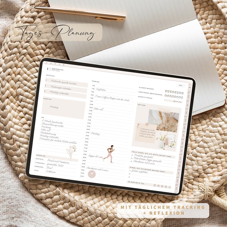 Digitaler Planer Deutsch 2024 2025 / GOODNOTES Kalender / iPad Planner deutsch / Bullet Journal 