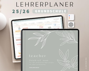 Digitaler Lehrerplaner Grundschule  2025 2026  / Goodnotes Lehrerkalender 25 26 / Schuljahresplaner IPad / Unterrichtsplaner / Mint