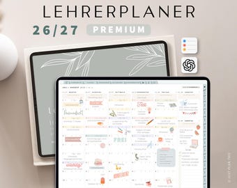 Digitaler Lehrerplaner 2026 2027 DEUTSCH / Goodnotes Lehrerkalender 26 27 / Schulplaner IPad / Unterrichtsplaner Notability / Mint Grün