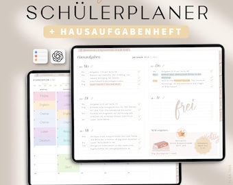 Digitaler Schülerplaner & Hausaufgabenheft 2025 2026 DEUTSCH / Goodnotes Schülerkalender 25 26 / iPad Schulplaner für Goodnotes u.v.m.