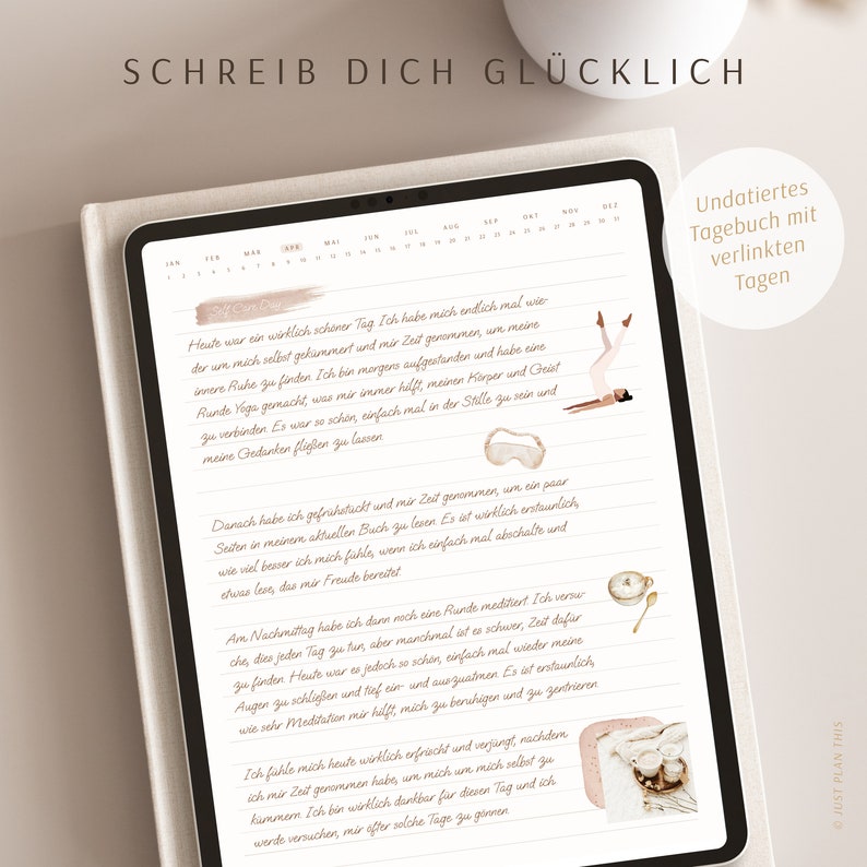 Digitales Tagebuch deutsch Journal digital / GOODNOTES Tagebuch / iPad Journal / Liniert, Kariert & Gepunktet image 4