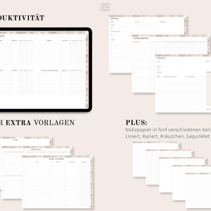 Digitaler Planer Undatiert Deutsch, iPad Planer, Terminplaner digital, GoodNotes Kalender, Tagesplaner PDF, 1500 Digitale Sticker zdjęcie 6