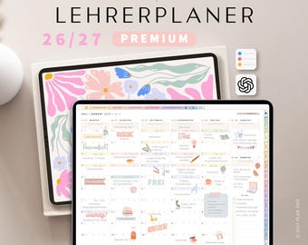 Digitaler Lehrerplaner 2026 2027 DEUTSCH / Goodnotes Lehrerkalender 26 27 / Schulplaner IPad / Unterrichtsplaner Notability / Pastell