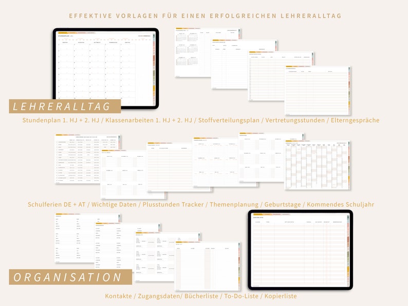 Digitaler Lehrerplaner 2024 2025 DEUTSCH / Goodnotes Lehrerkalender 24 25 / Schuljahresplaner iPad / Unterrichtsplaner Notability / Bunt image 5