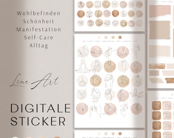 1100 Digitale Sticker für digitalen Planer Deutsch, Notizbuch ect. / Aquarell Sticker / für GoodNotes, Notability, Noteshelf u.v.m.