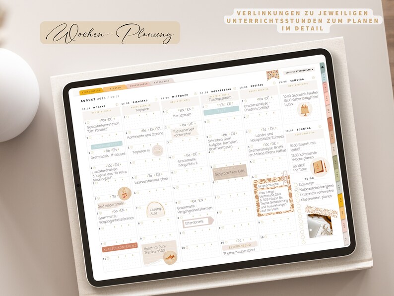Digitaler Lehrerplaner 2024 2025 DEUTSCH / Goodnotes Lehrerkalender 24 25 / Schuljahresplaner iPad / Unterrichtsplaner Notability / Bunt image 4