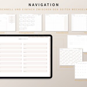 Digitaler Semesterplaner 2024 2025 Studentenplaner digital für iPad, GOODNOTES Studienplaner digital Beige Studenten Kalender Beige zdjęcie 7