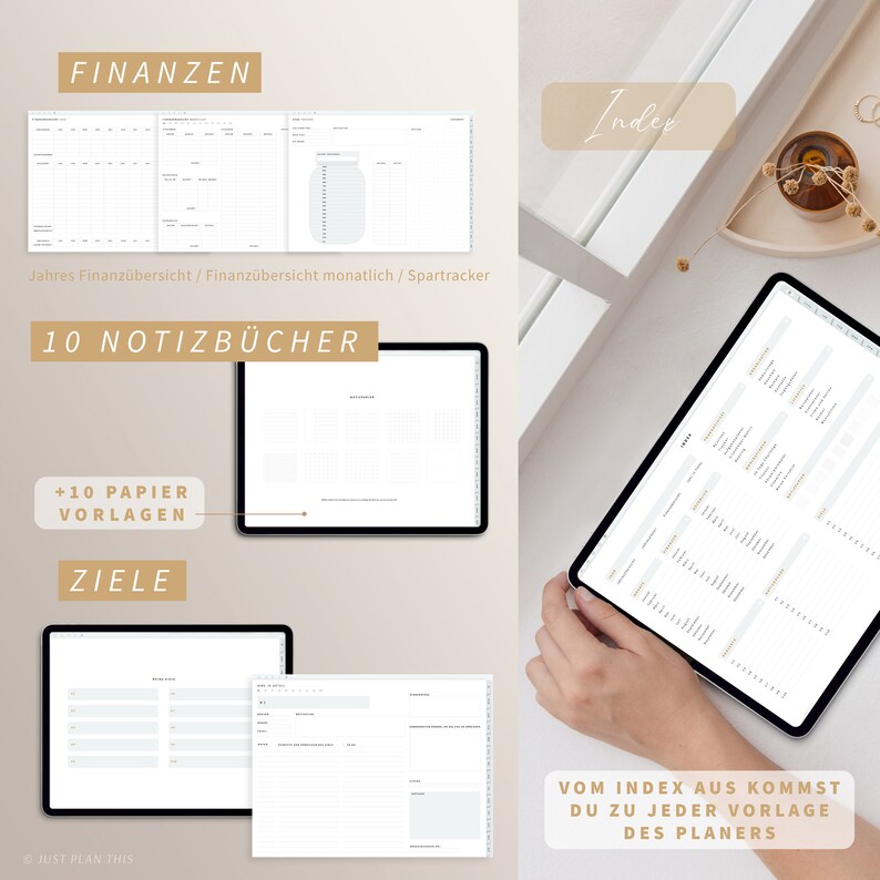 Digitaler Planer 2024 2025 Deutsch / GOODNOTES Kalender / iPad Planner