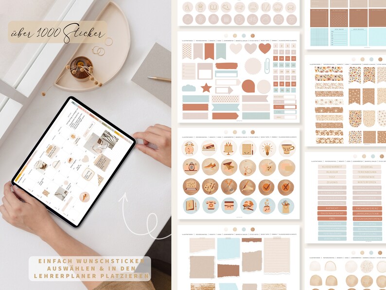 Digitaler Lehrerplaner 2024 2025 DEUTSCH / Goodnotes Lehrerkalender 24 25 / Schuljahresplaner iPad / Unterrichtsplaner Notability / Bunt Bild 8