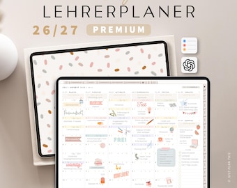 Digitaler Lehrerplaner 2026 2027 DEUTSCH / Goodnotes Lehrerkalender 25 26 / Schuljahresplaner IPad / Unterrichtsplaner Notability / Beige