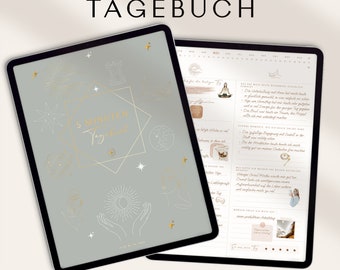 5 Minuten Tagebuch deutsch - Digitales Tagebuch für mehr Dankbarkeit, Achtsamkeit & Selbstliebe / GOODNOTES Tagebuch / iPad Journal