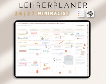 Digitaler Lehrerplaner 2026 2027 DEUTSCH / Goodnotes Lehrerkalender 25 26 / Schuljahresplaner IPad / Weiterführende Schule & Grundschule