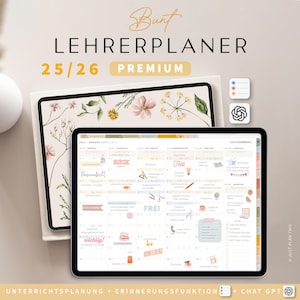 Digitaler Lehrerplaner 2025 2026 DEUTSCH / Goodnotes Lehrerkalender 25 26 / Schulplaner IPad / Unterrichtsplaner Notability / Bunt
