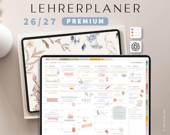 Digitaler Lehrerplaner 2026 2027 DEUTSCH / Goodnotes Lehrerkalender 26 27 / Schulplaner IPad / Unterrichtsplaner Notability / Bunt