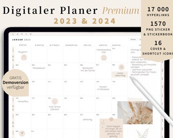 Digitaler Kalender 2023 2024 PANDORA 18 Monate Terminplaner - Etsy Ireland