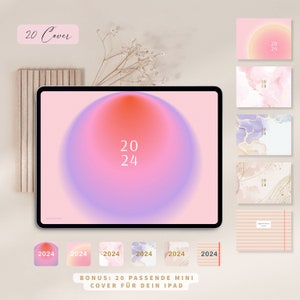 Digitaler Planer 2024 2025 Deutsch / GOODNOTES Kalender / iPad Planner / Bullet Journal digital Rosa / 800 digitale Sticker image 8