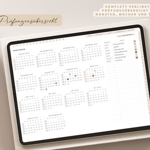 Digitaler Semesterplaner 2024 2025 Studentenplaner digital für iPad, GOODNOTES Studienplaner digital Beige Studenten Kalender Beige zdjęcie 5