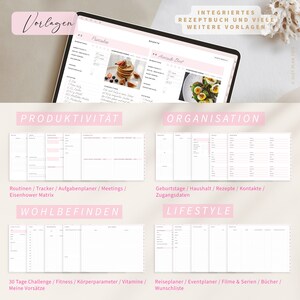 Digitaler Planer 2024 2025 Deutsch / GOODNOTES Kalender / iPad Planner / Bullet Journal digital Rosa / 800 digitale Sticker image 6