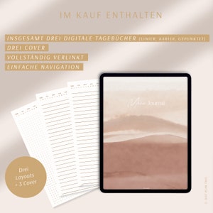 Digitales Tagebuch deutsch Journal digital / GOODNOTES Tagebuch / iPad Journal / Liniert, Kariert & Gepunktet Bild 6