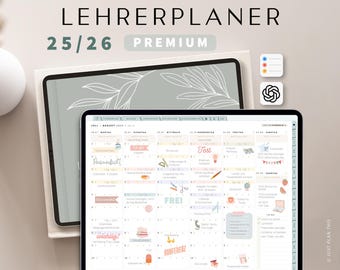 Digitaler Lehrerplaner 2025 2026 DEUTSCH / Goodnotes Lehrerkalender 25 26 / IPad Schulplaner / Unterrichtsplaner / Mint