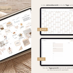 Digitaler Semesterplaner 2024 2025 Studentenplaner digital für iPad, GOODNOTES Studienplaner digital Beige Studenten Kalender Beige zdjęcie 3