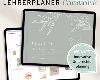 Digitaler Lehrerplaner Grundschule 2023 2024 DEUTSCH / Goodnotes Lehrerkalender 23 24 / Schuljahresplaner IPad / Unterrichtsplaner / Mint