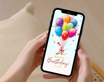 Tarjeta digital de feliz cumpleaños - Tarjeta animada textable de cumpleaños, tarjeta electrónica