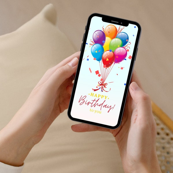 Happy Birthday Digital Card - Carte animée textuelle d’anniversaire, carte électronique