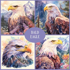 Bald Eagle - American Symbol, Eagle, Poster, AI Art, Wall Art, Digital Paper, Scrapbook Paper ...