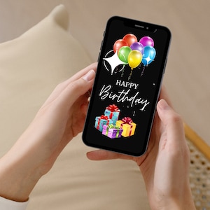 Happy Birthday Digital Card - Birthday Textable Animated Card, E-card - mp4 Animation