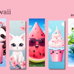 Kawaii Lesezeichen - Süße Lesezeichen, Kawaii PNG, JPG, Kawaii Sublimation
