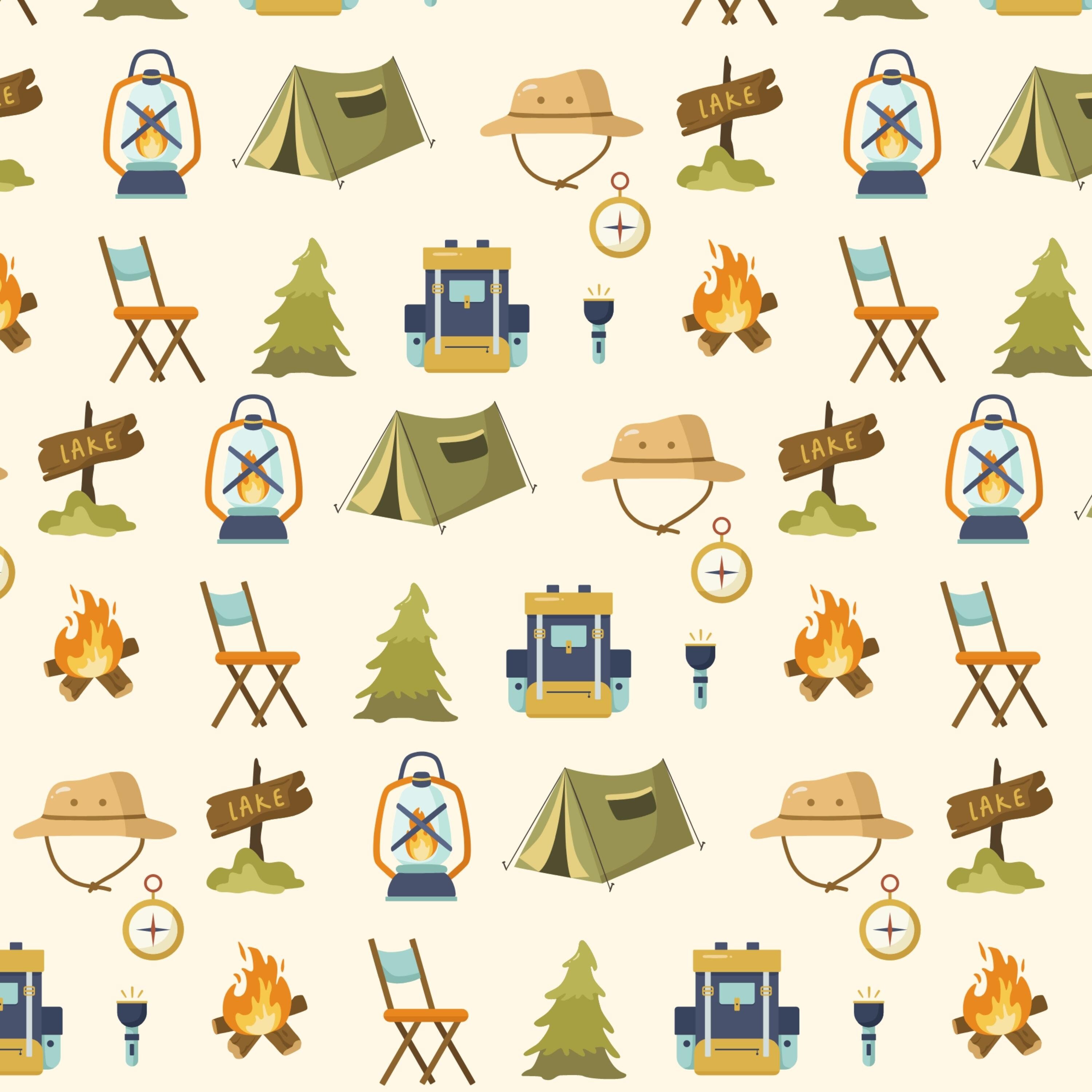 Camping Digital Paper Camping Scrapbook Paper Junk Etsy