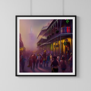 Mardi Gras in New Orleans AI Art Print (Digital Download)