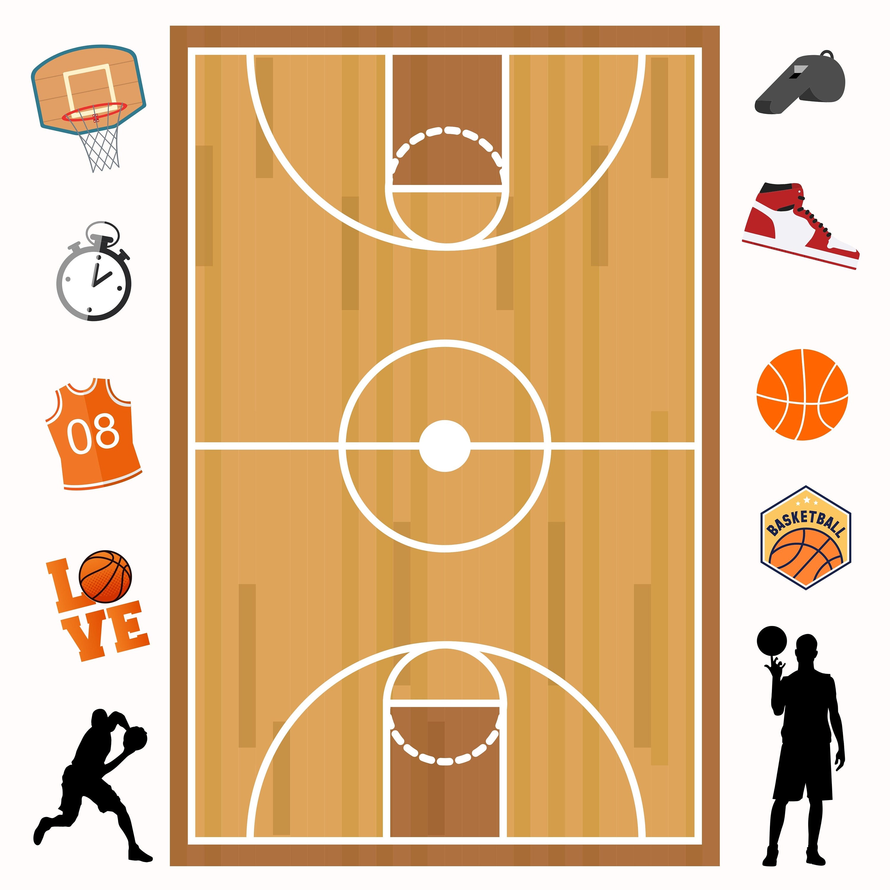 Basketball Digital Paper Basketball Scrapbook Paper, Junk Journal ...