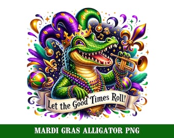 Caimán de carnaval PNG - POD - Que sigan los buenos tiempos - Fondo transparente