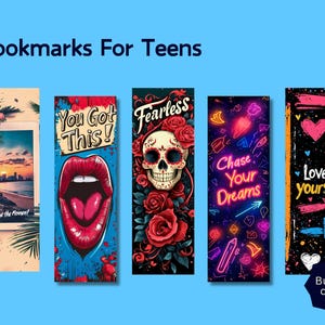 Lesezeichen für Jugendliche - Trendige Teen Designs - Lesezeichen Sublimation - PNG - Jugendliche und junge Erwachsene