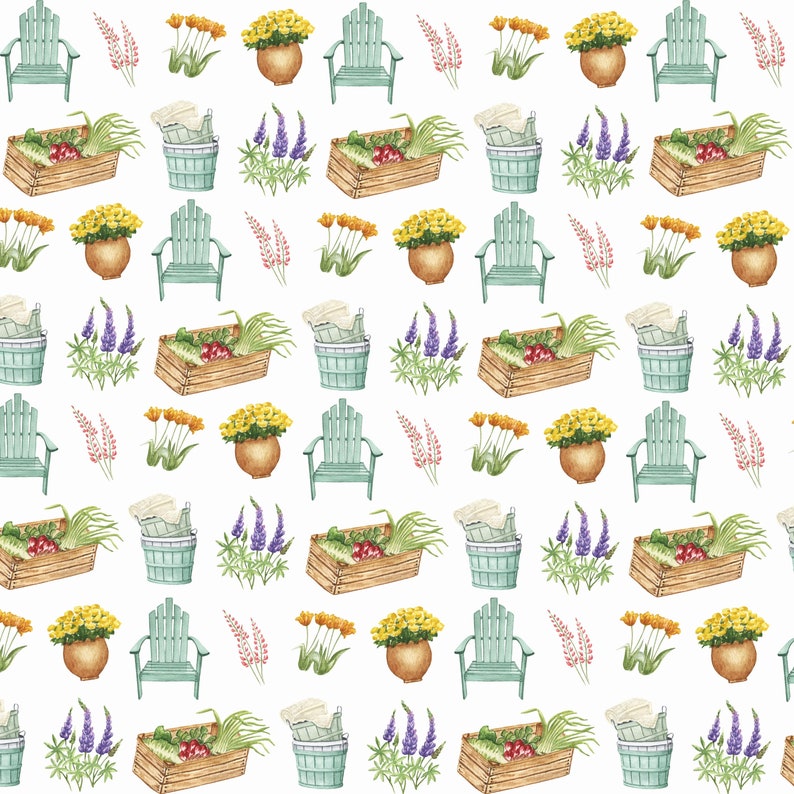 Gardening Digital Paper Garden Scrapbook Paper Papercrafts Etsy