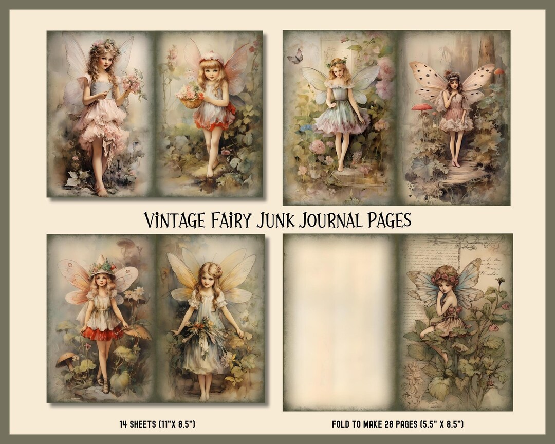 Vintage Fairy Junk Journal Pages - Etsy
