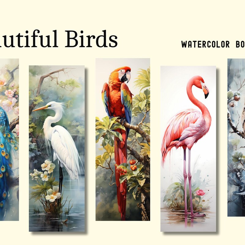 Watercolor Birds Bookmark - Etsy