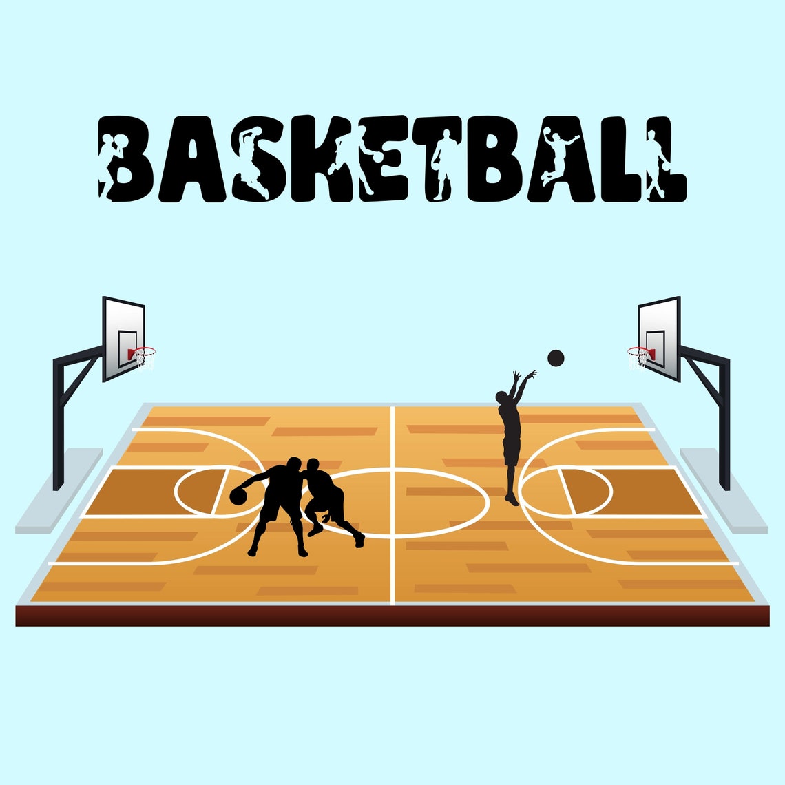 Basketball Digital Paper Basketball Scrapbook Paper Junk - Etsy