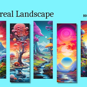Surreal Landscape Bookmarks - Fantasy PNG, Sublimation