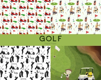Golf Digital Paper – Scrapbook & Junk Journal (Digital Download)