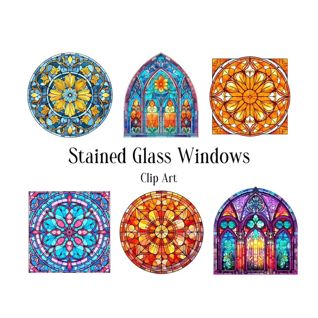 Stained Glass Window Clip Art - Stained Glass, Colorful, Clipart ...