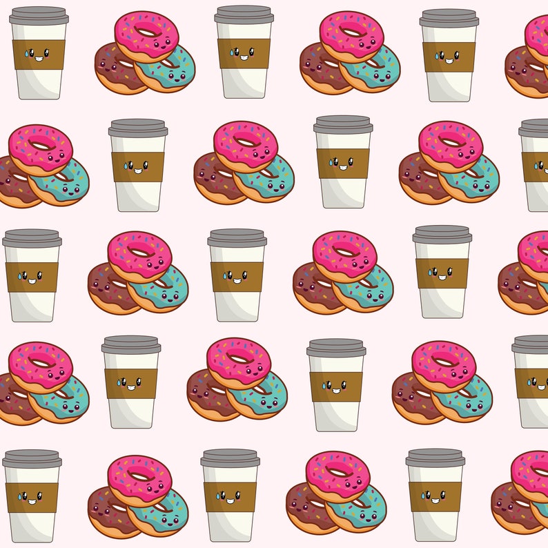 Kawaii Digital Paper Cute Scrapbooking Paper Digital Etsy