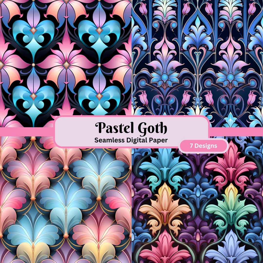 Pastel Goth Seamless Digital Paper - Etsy