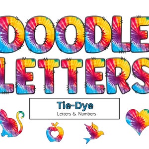 Tie-dye Doodle Letters - Alphabet PNG, Doodle Alphabet